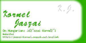 kornel jaszai business card